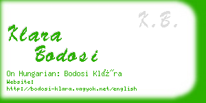 klara bodosi business card